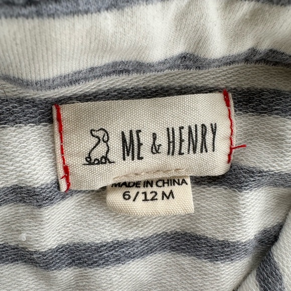 Grey striped toddler button polo - Picture 2 of 2
